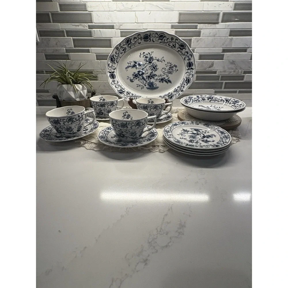 NIKKO Ironstone MING TREE RARE LOT 13 .4270. Harmony House Blue Bonnet. Vintage